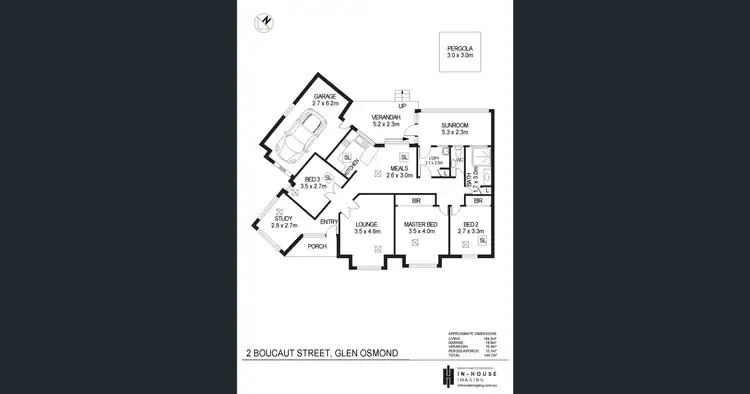 Floorplan of Homely semi-detached listing, 2 Boucaut Street, Glen Osmond SA 5064