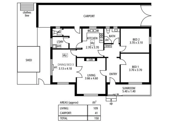 Floorplan of Homely house listing, 12 BRISTOL AVENUE, Enfield SA 5085