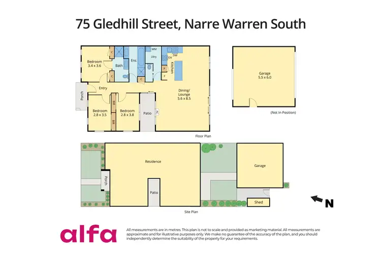 Floorplan of Homely townhouse listing, 75 Gledhill Street, Narre Warren South VIC 3805