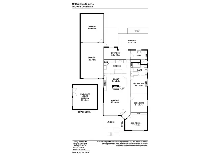 Floorplan of Homely house listing, 18 Sunnyside Drive, Mount Gambier SA 5290