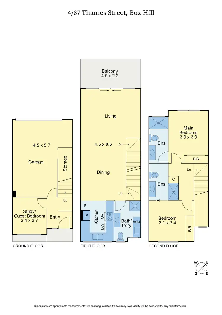 Floorplan of Homely townhouse listing, 4/87 Thames St, Box Hill VIC 3128