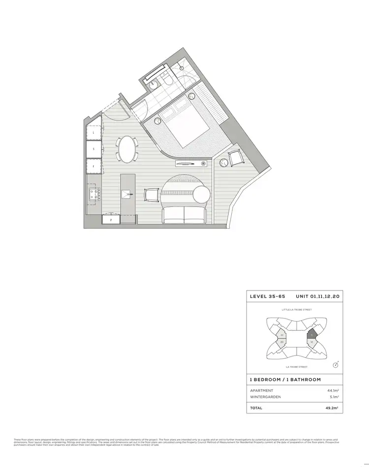 Floorplan of Homely apartment listing, 6301/228 La Trobe Street, Melbourne VIC 3000