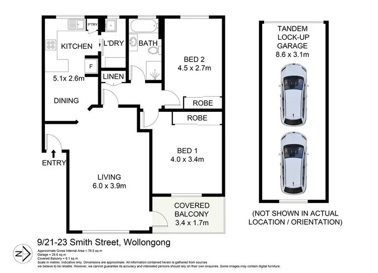 Floorplan of Homely unit listing, 9/21-23 Smith Street, Wollongong NSW 2500