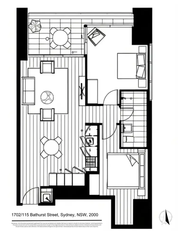 Floorplan of Homely apartment listing, 1702/115 Bathurst Street, Sydney NSW 2000