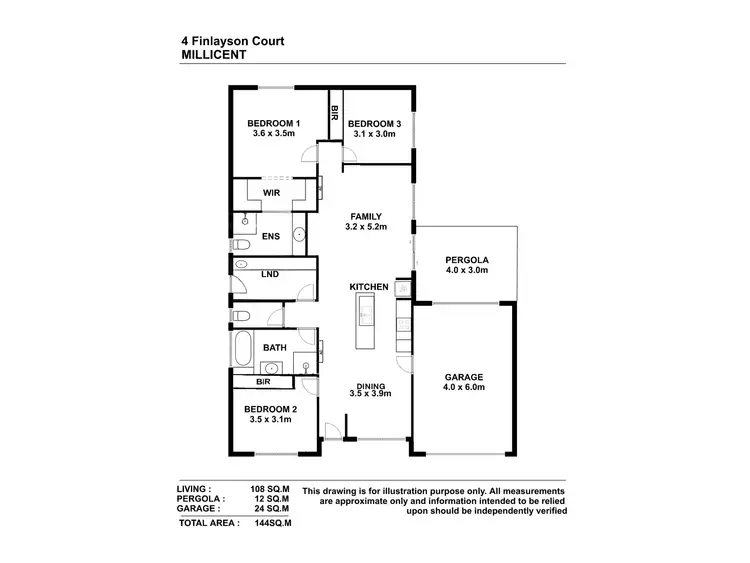 Floorplan of Homely house listing, 4 Finlayson Court, Millicent SA 5280