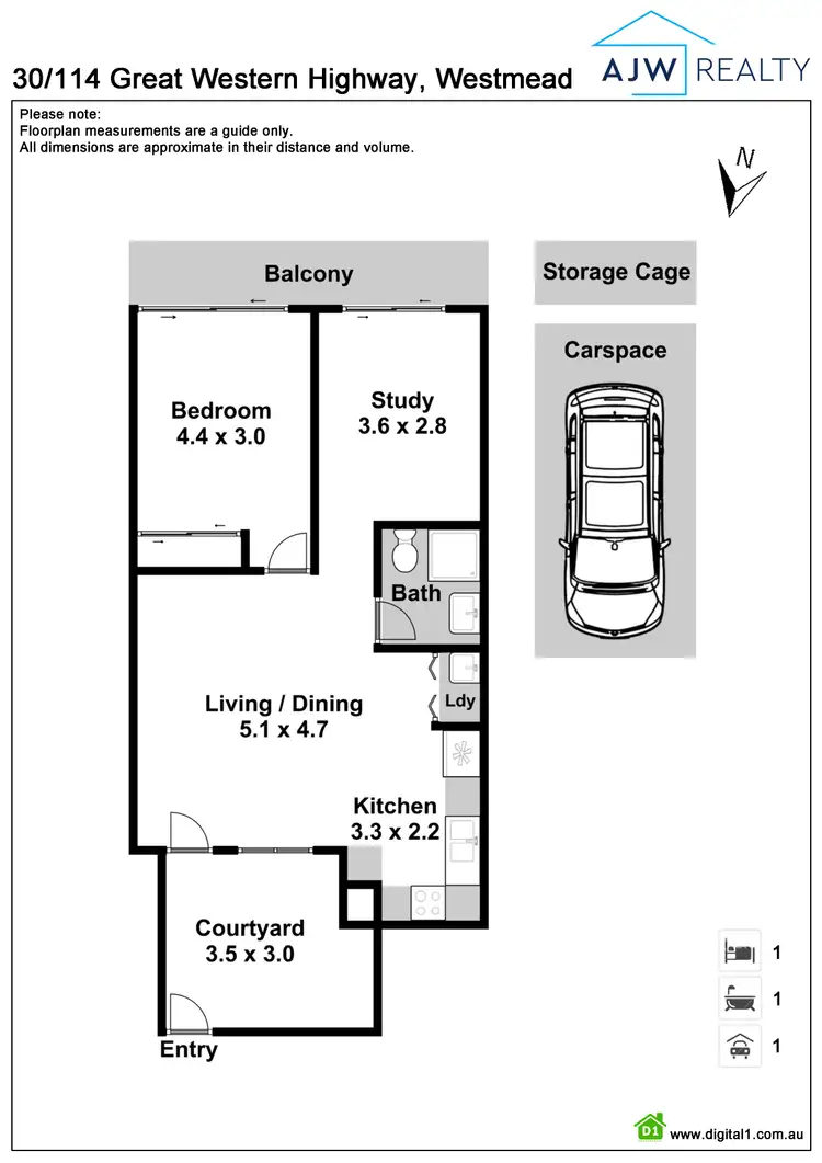 Floorplan of Homely apartment listing, 30/114 Great Western Highway, Westmead NSW 2145