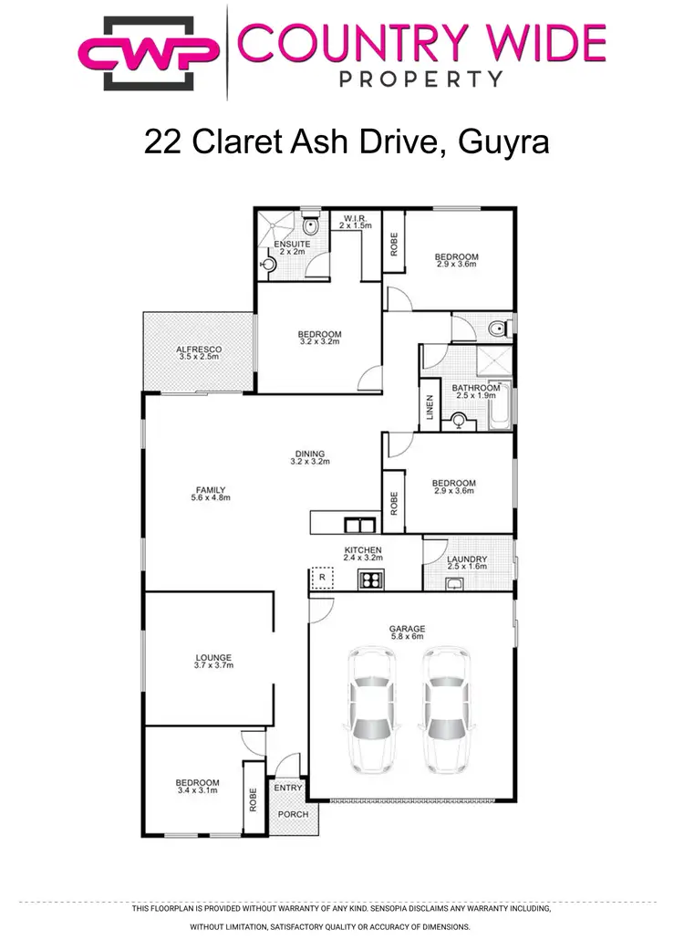 Floorplan of Homely house listing, 22 Claret Ash Drive, Guyra NSW 2365
