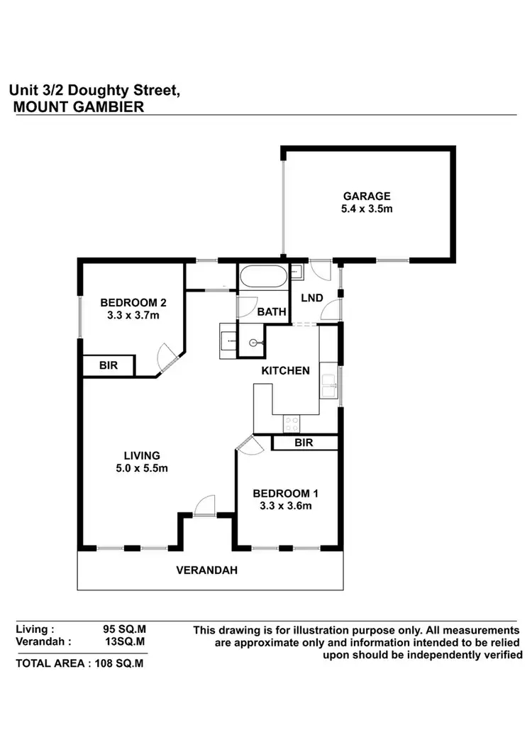 Floorplan of Homely unit listing, 3/2A Doughty Street, Mount Gambier SA 5290