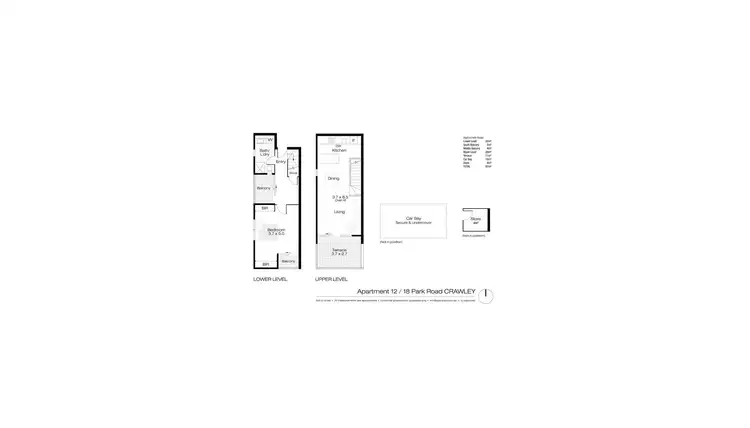Floorplan of Homely apartment listing, 12/18 Park Road, Crawley WA 6009