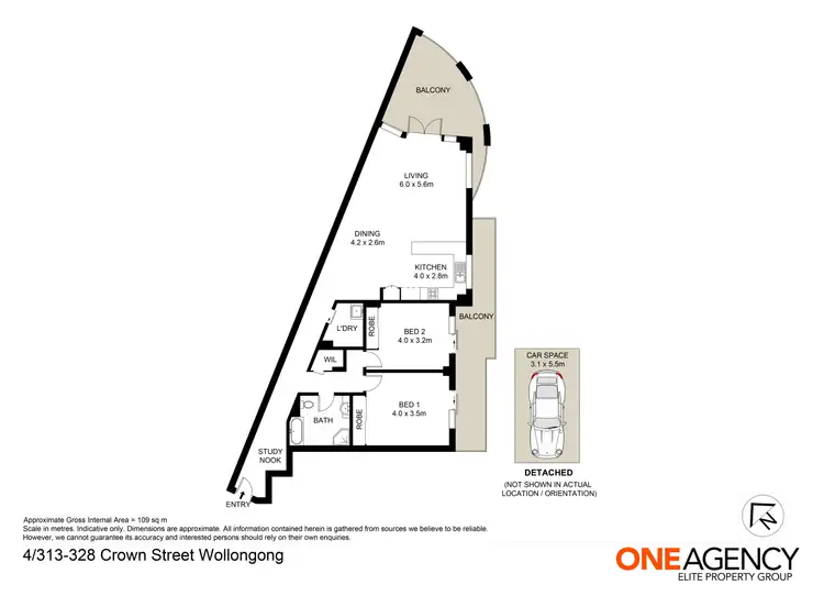 Floorplan of Homely apartment listing, 4/313 - 323 Crown Street, Wollongong NSW 2500