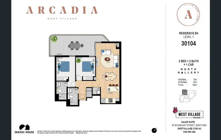 Floorplan of Homely unit listing, 30104/21 Mollison Street, West End QLD 4101