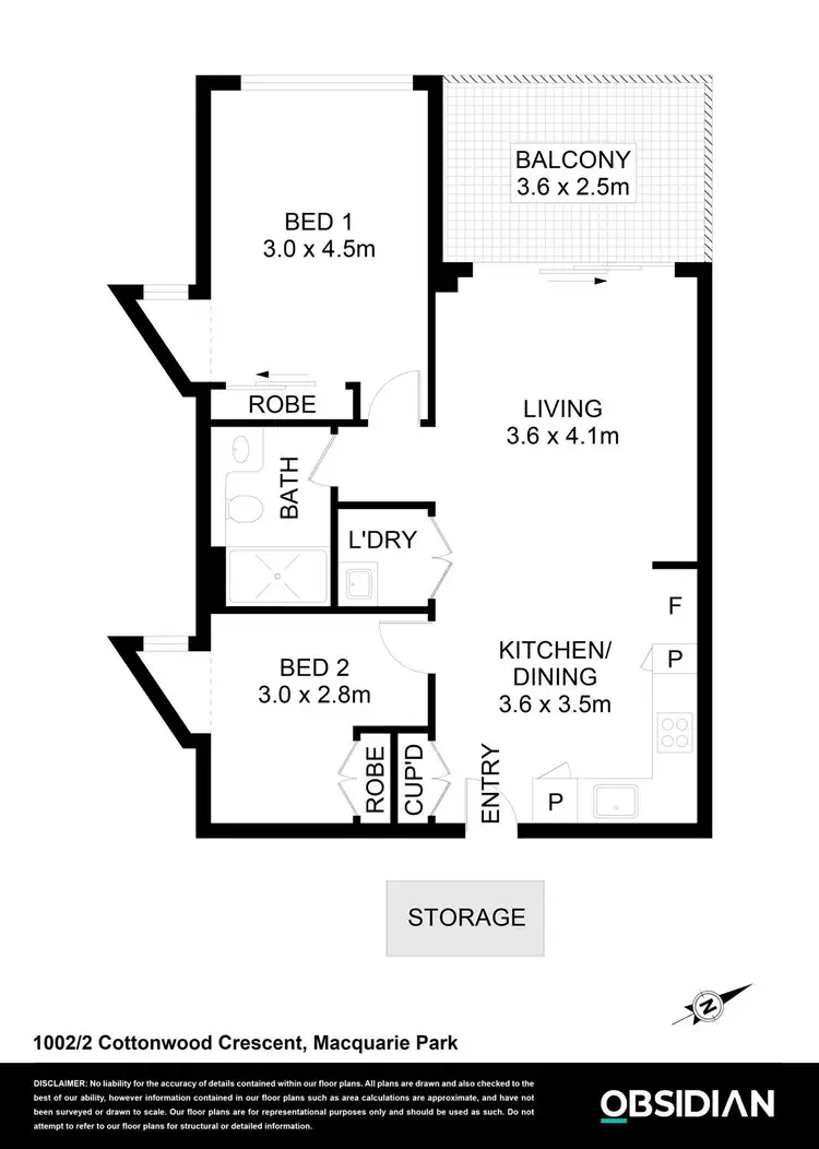 Floorplan of Homely apartment listing, 1002/2 Cottonwood Crescent, Macquarie Park NSW 2113