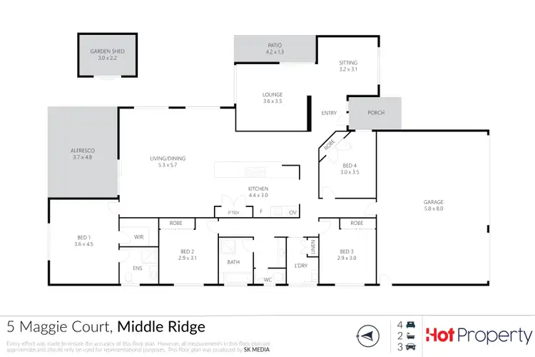 Floorplan of Homely house listing, 5 Maggie Court, Middle Ridge QLD 4350