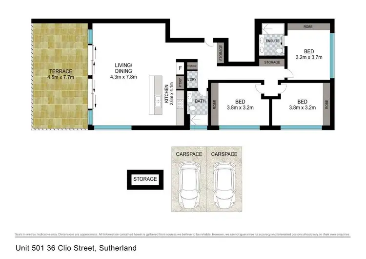 Floorplan of Homely apartment listing, 501/36 Clio Street, Sutherland NSW 2232