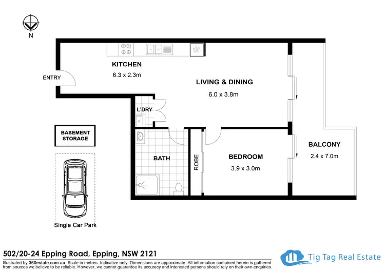 Floorplan of Homely apartment listing, 502/20-24 Epping Road, Epping NSW 2121