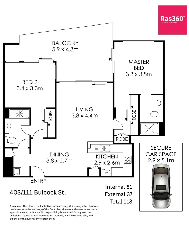 Floorplan of Homely unit listing, 403/111 Bulcock Street, Caloundra QLD 4551