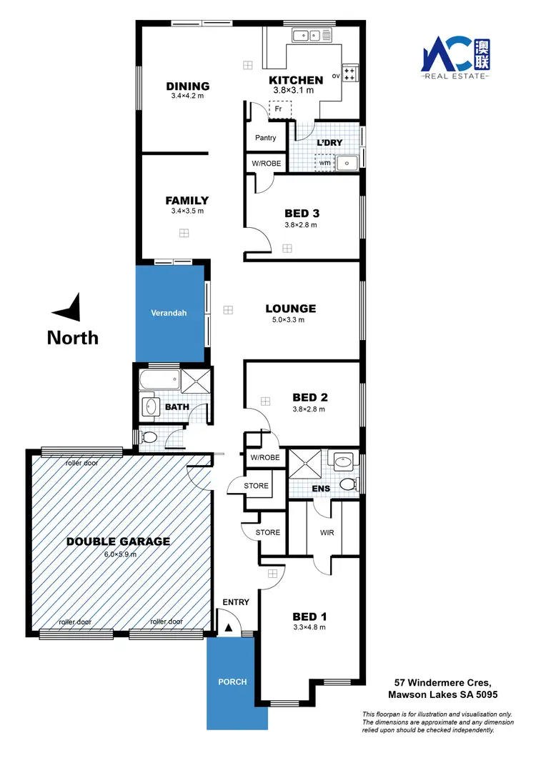 Floorplan of Homely house listing, 57 Windermere Crescent, Mawson Lakes SA 5095