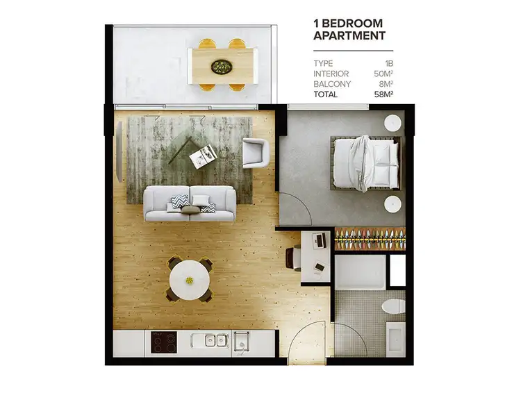 Floorplan of Homely apartment listing, 1009/156 Wright Street, Adelaide SA 5000