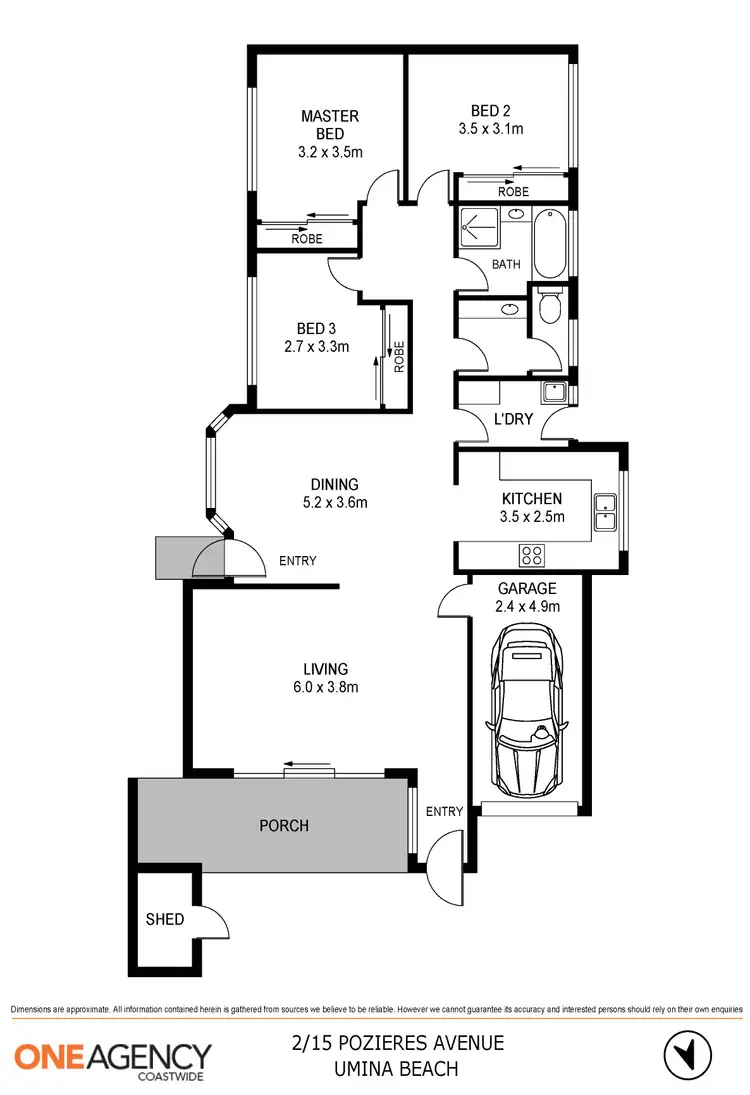 Floorplan of Homely semi-detached listing, 2/15 Pozieres Avenue, Umina Beach NSW 2257