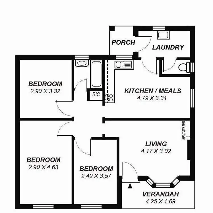 Floorplan of Homely semi-detached listing, 13 MIDLOW ROAD, Elizabeth Downs SA 5113