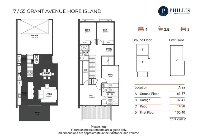 Floorplan of Homely townhouse listing, 7/55 Grant Avenue, Hope Island QLD 4212