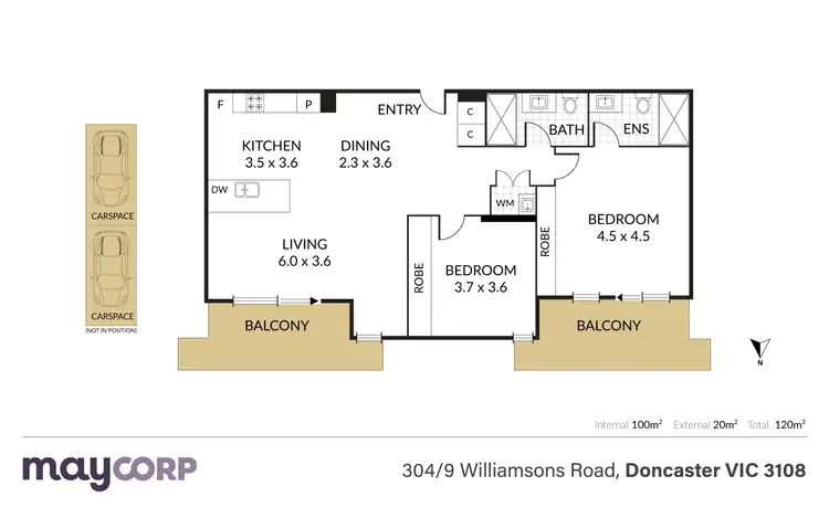 Floorplan of Homely apartment listing, 304/9 Williamsons Road, Doncaster VIC 3108