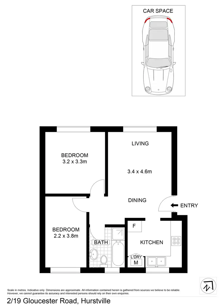 Floorplan of Homely unit listing, 2/19 Gloucester Road, Hurstville NSW 2220