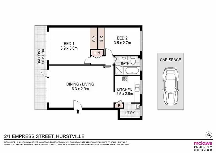 Floorplan of Homely unit listing, 2/1 Empress Street, Hurstville NSW 2220