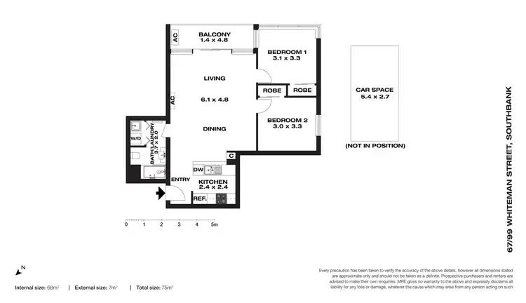 Floorplan of Homely apartment listing, 67/99 Whiteman Street, Southbank VIC 3006