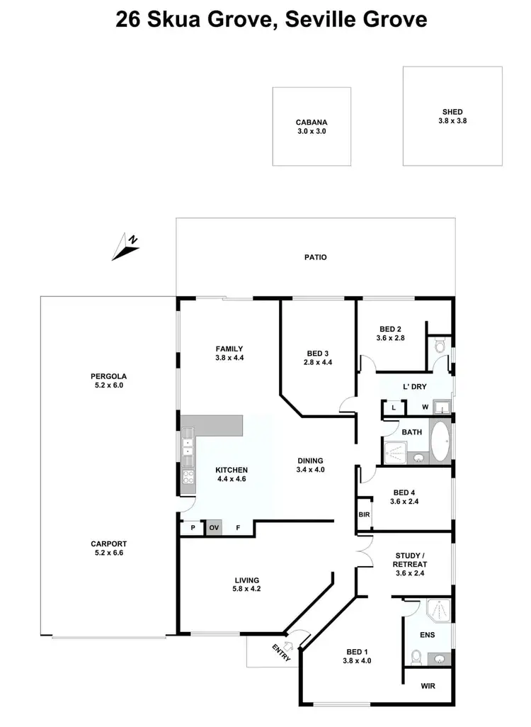 Floorplan of Homely house listing, 26 Skua Grove, Seville Grove WA 6112
