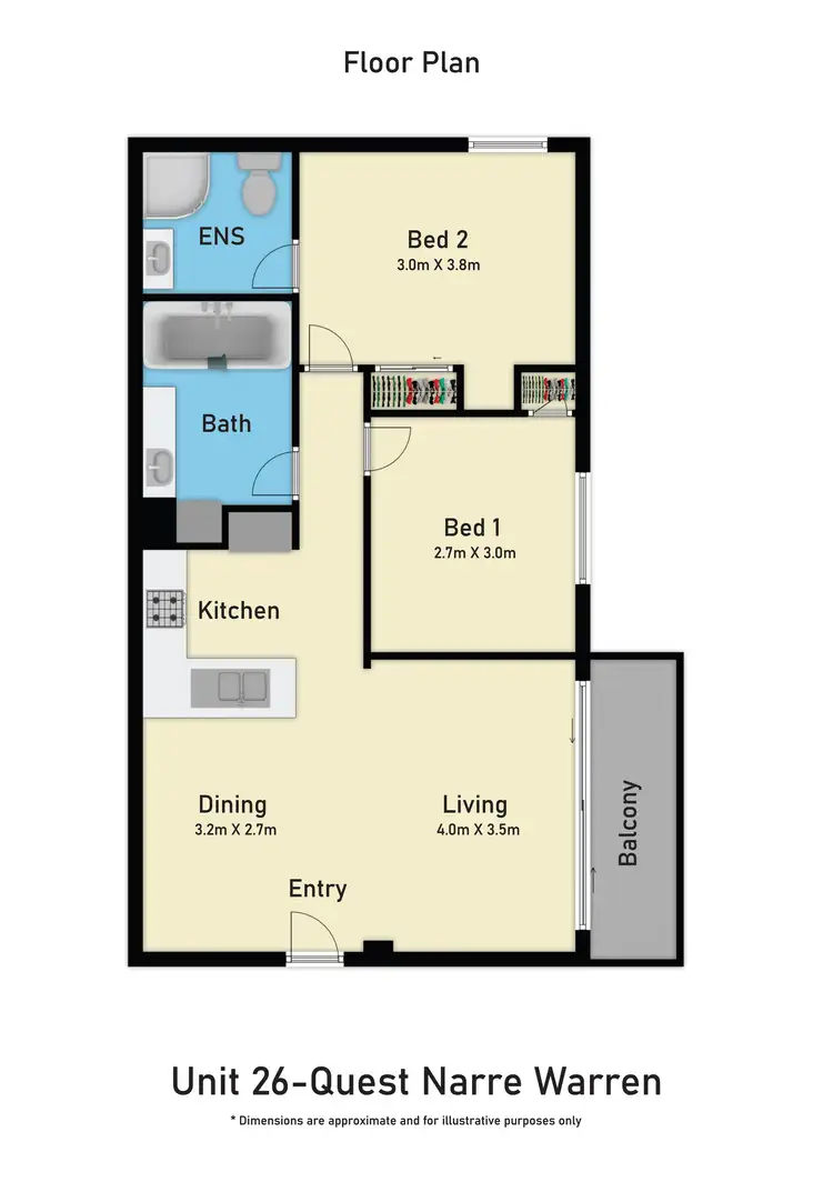 Floorplan of Homely serviced apartment listing, 26/2 Don Bosco Drive, Narre Warren VIC 3805