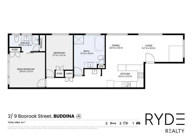 Floorplan of Homely unit listing, 2/9 BOOROOK STREET, Buddina QLD 4575