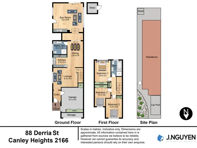 Floorplan of Homely semi-detached listing, 88 Derria Street, Canley Heights NSW 2166