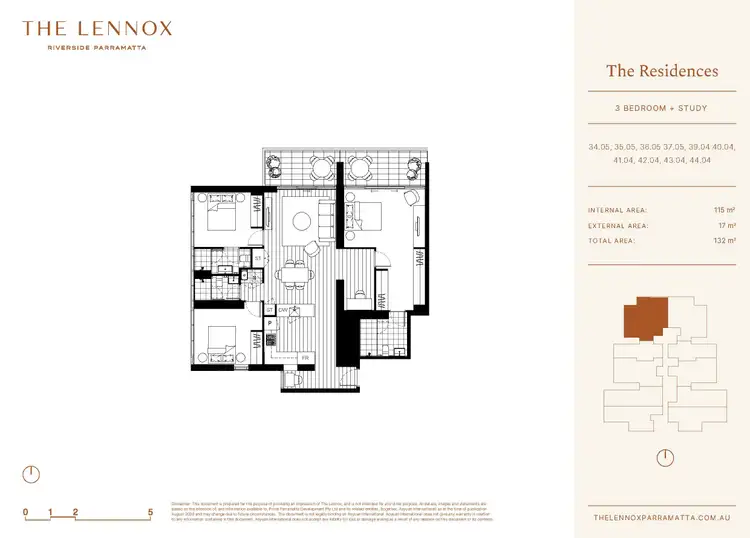 Floorplan of Homely apartment listing, 3705/12 Phillip Street, Parramatta NSW 2150