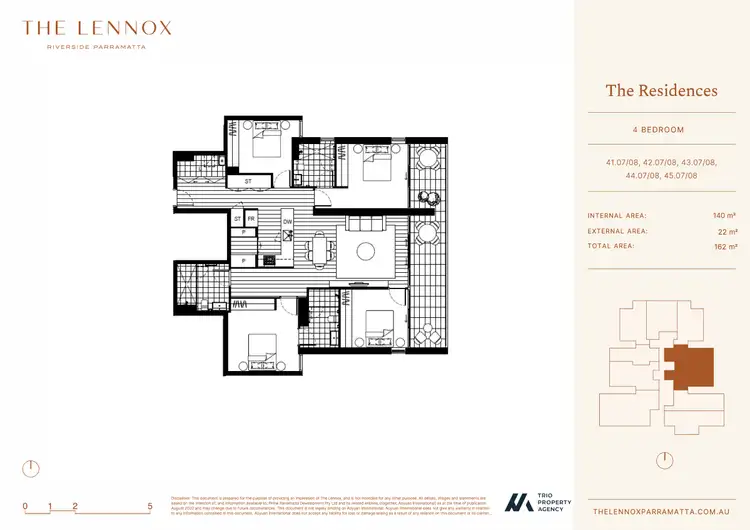 Floorplan of Homely apartment listing, 4405/12 Phillip Street, Parramatta NSW 2150