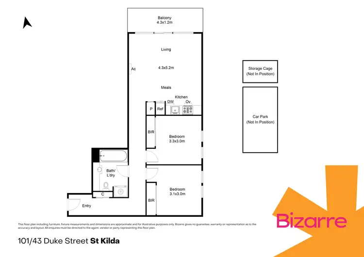 Floorplan of Homely apartment listing, 101/43 Duke Street, St Kilda VIC 3182