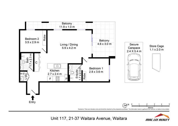 Floorplan of Homely apartment listing, 117/21 Waitara Avenue, Waitara NSW 2077