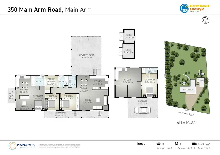 Floorplan of Homely rural property listing, 350 Main Arm Road, Main Arm NSW 2482