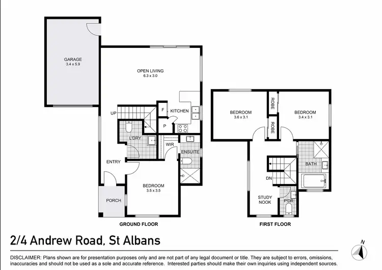 Floorplan of Homely townhouse listing, 2/4 Andrew Road, St Albans VIC 3021
