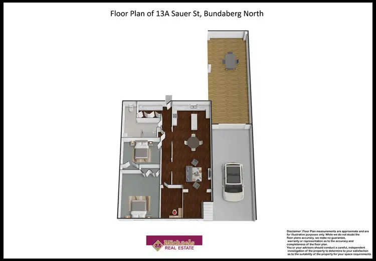 Floorplan of Homely unit listing, 1/13 Sauer Street, Bundaberg North QLD 4670