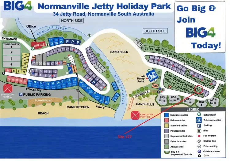 Floorplan of Homely land listing, Site 127 Big 4 Caravan Park, Jetty Road, Normanville SA 5204
