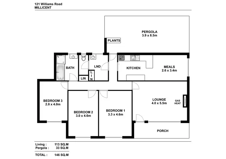 Floorplan of Homely house listing, 121 Williams Road, Millicent SA 5280