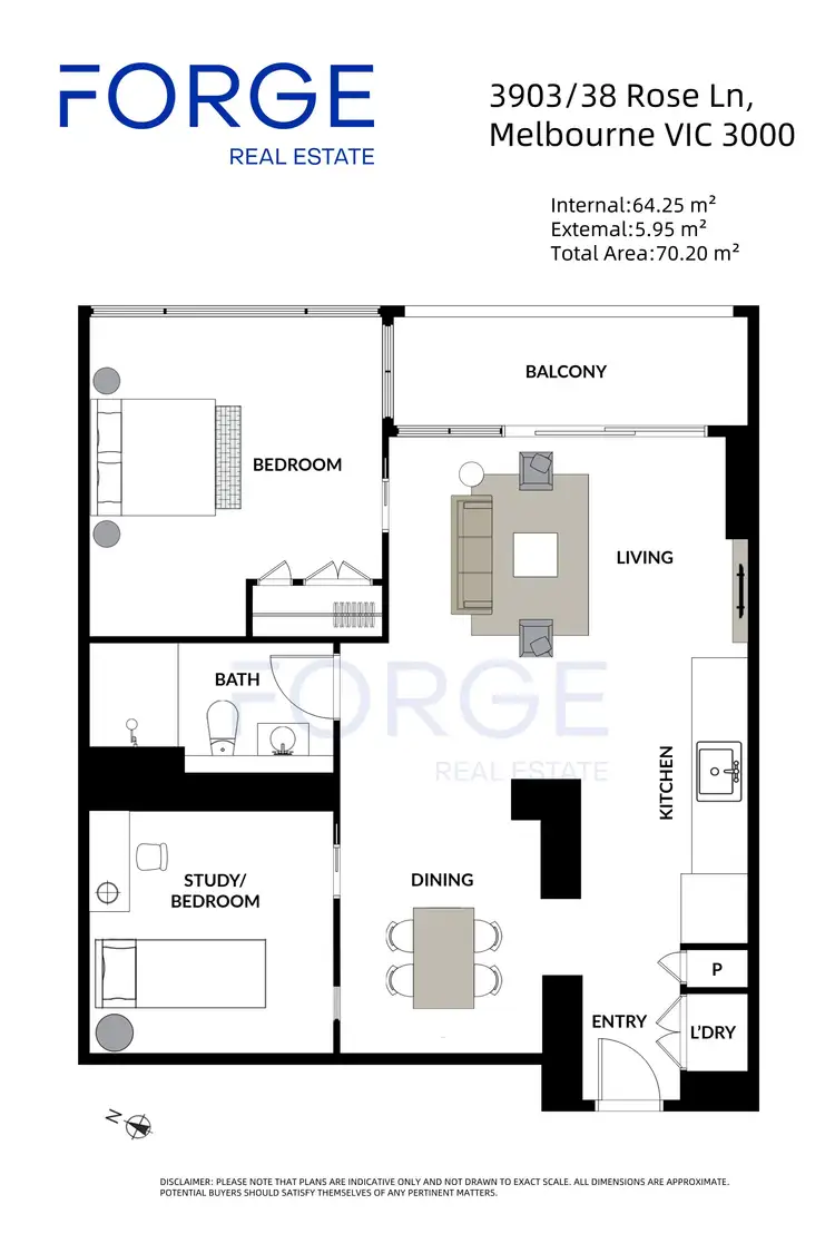 Floorplan of Homely apartment listing, 3903/38 Rose Lane, Melbourne VIC 3000