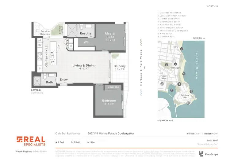 Floorplan of Homely unit listing, 603/144-146 Marine Parade, Coolangatta QLD 4225