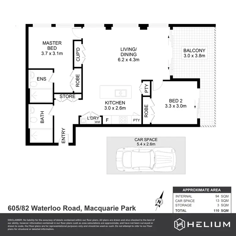 Floorplan of Homely apartment listing, a605/82 Waterloo Road, Macquarie Park NSW 2113