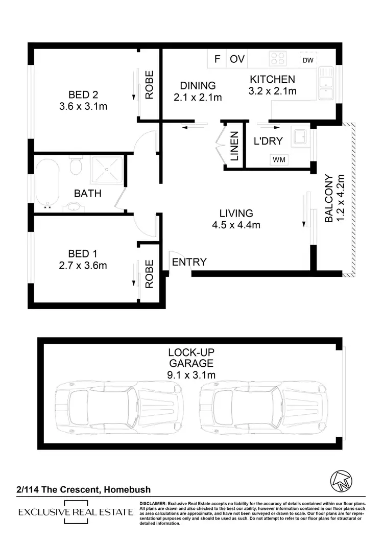 Floorplan of Homely unit listing, 2/114 The Crescent, Homebush West NSW 2140