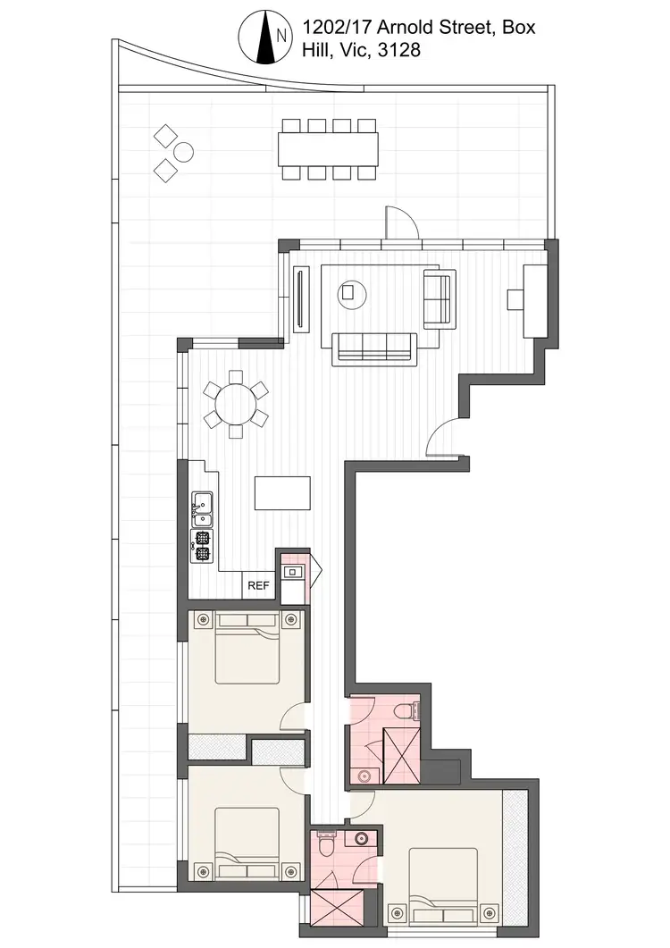 Floorplan of Homely apartment listing, 1202/17 Arnold Street, Box Hill VIC 3128