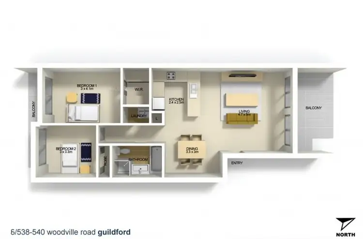 Floorplan of Homely apartment listing, 6/538 Woodville Road, Guildford NSW 2161