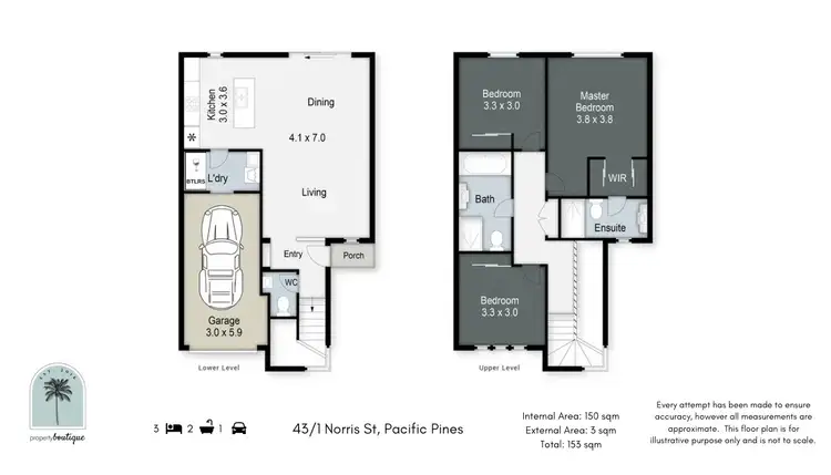 Floorplan of Homely townhouse listing, 43/1 NORRIS STREET, Pacific Pines QLD 4211
