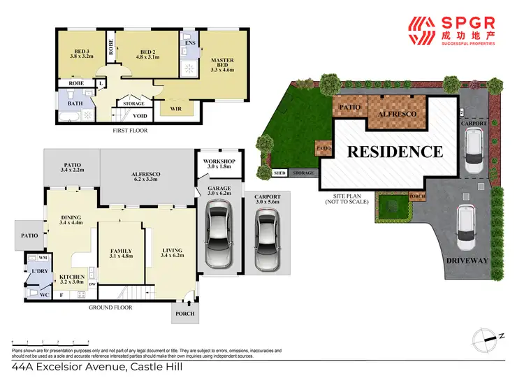 Floorplan of Homely semi-detached listing, 44A Excelsior Avenue, Castle Hill NSW 2154